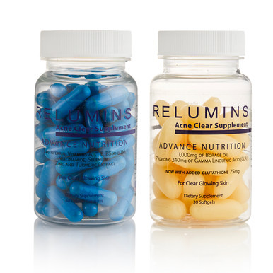 Relumins Oral Acne Treatment - Dermatologist Formula - Dual Capsule For Clear Skin - Protects Against Acne Scars
