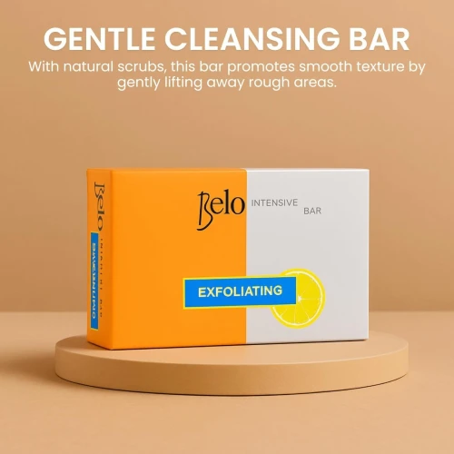 NEW Belo Intensive Kojic & Tranexamic Acid Whitening and Exfoliating Soap - 65g - With Lemon Scrubs