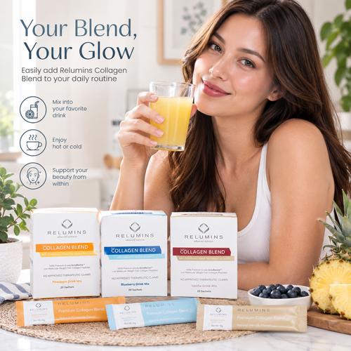 Relumins Premium Collagen and Glutathione.  Feel Good - Look Good 20 Sachet Set!!! SALE 20% More Free!!!