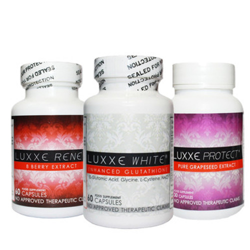 NEW Authentic Luxxe White 60 Capsules, Luxxe Renew 60 Capsules & Luxxe Protect 30 Capsules - SET 