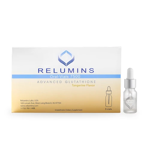 5 Sets of Relumins Glutathione Vials - New Advanced Formula 7500mg  - Professional Grade Skin Whitening