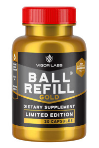 Bottle of Vigor Labs Ball Refill Gold Limited Edition 30 Capsules