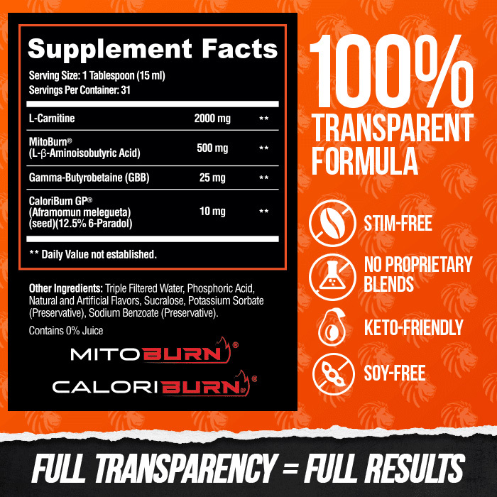 Alpha Lion Burn 20 - Supplement Facts