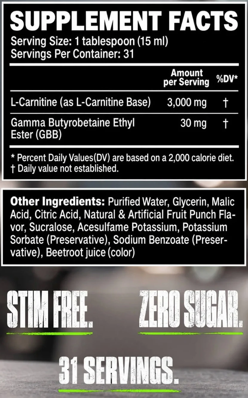 Psycho Pharma Carnitine Shred 3000 - Supplement Facts
