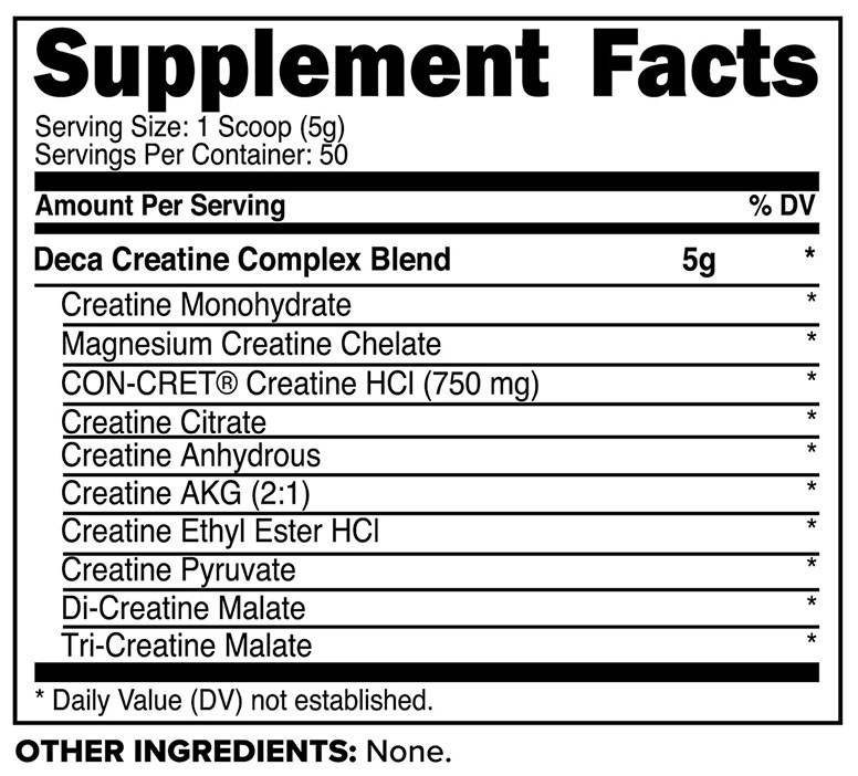 Creatine-X by PrimaForce - Supplement Facts