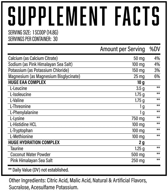 Huge EAA by Huge Supplements - Supplement Facts