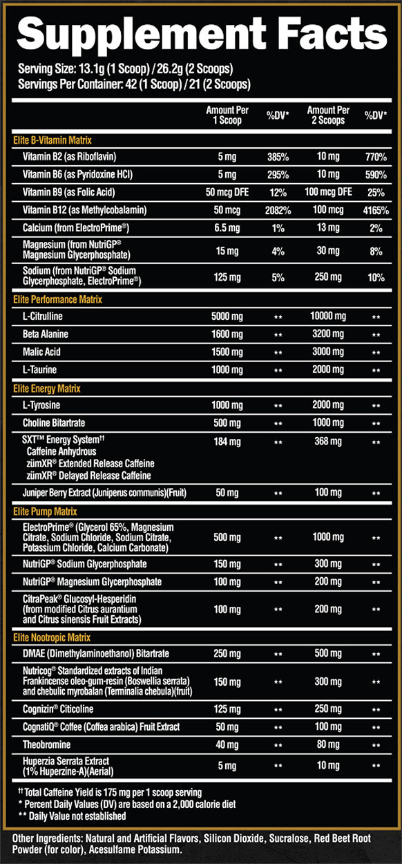 SuperHuman Elite by Alpha Lion - Supplement Facts