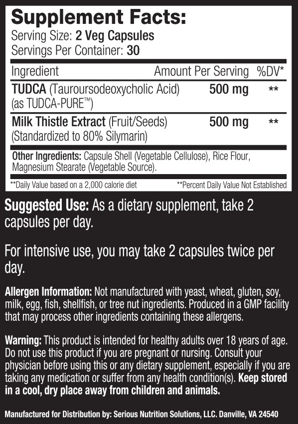 Tudca XT by SNS - Supplement Facts
