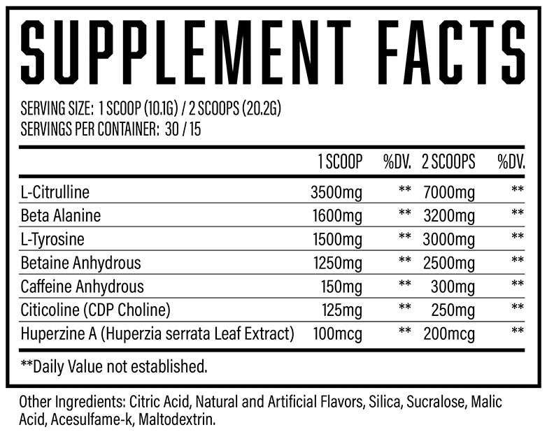 Wrecked Core by Huge Supplements - Supplement Facts