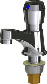 Chicago Faucets 333-665PSHVPAABCP Deck-Mounted Metering Sink Faucet, Single-Hole, Single-Supply