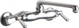 Chicago Faucets 445-E1ABCP Wall-Mounted Manual Sink Faucet with Adjustable Centers