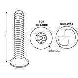 Partition Hardware Jacknob 9423 Machine Screw