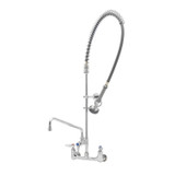 T&S Brass B-2187 Pre-Rinse Unit, 8" Wall Mount, Add-On Faucet, 14" Swing Nozzle