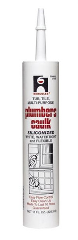 Hercules 25615 Bright White Siliconized Plumber's Caulk - 11 Oz.