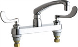 Chicago Faucets 1100-317XKVPCABCP Deck-Mounted Manual Sink Faucet with 8" Centers