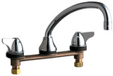 Chicago Faucets 1888-ABCP Deck-Mounted Manual Sink Faucet with 8" Centers