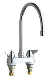 Chicago Faucets 1895-GN8AE3ABCP Deck-Mounted Manual Sink Faucet with 4" Centers