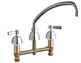 Chicago Faucets 201-AABCP Deck-Mounted Manual Sink Faucet with 8" Centers