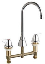 Chicago Faucets 201-AGN2AE3V1000AB Deck-Mounted Manual Sink Faucet with 8" Centers