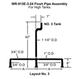 White Racker Wr-915e-3-24 Urinal High Tank Brass Flush Pipe