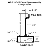 White Racker Wr-915c-27 Urinal High Tank Brass Flush Pipe