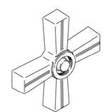 Kohler 1066101-A-Cp Handle- Bath Cross- Pure - Polished Chrome