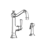 Newport Brass 2470-5313/26 Jacobean Single Handle Kitchen Faucet with Side Spray - Polished Chrome