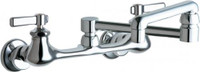Chicago Faucets 540-LDDJ13ABCP Wall-Mounted Manual Sink Faucet with Adjustable Centers