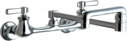 Chicago Faucets 540-LDDJ18ABCP Wall-Mounted Manual Sink Faucet with Adjustable Centers