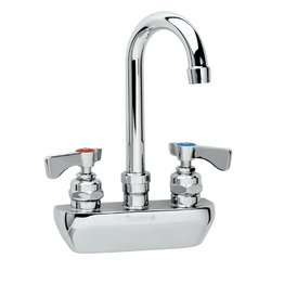 Krowne 14-402L - Royal Series 4" Center Wall Mount Faucet, 8-1/2" Gooseneck Spout, Low Lead