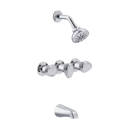 Gerber 58-510-81, G005851081 Gerber Hardwater Three Handle Threaded Escutcheon Tub & Shower Fitting with Sweat C