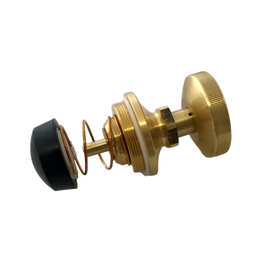 Delany 44-5A-R-RB One Piece Bonnet Assembly For "Turn-To-Silence" Control Stops In Rough Brass, Wheel Handle Operated Delany 44-5A-R-RB One Piece Bonnet Assembly For "Turn-To-Silence" Control Stops In Rough Brass, Wheel Handle Operated