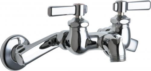 Chicago Faucets 305-RCP Wall-Mounted Manual Sink Faucet with 3-3/8" Centers