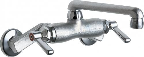 Chicago Faucets 737-RCF Wall-Mounted Manual Sink Faucet with 3-3/8" Centers