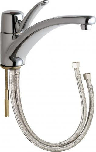 Chicago Faucets 2300-ABCP Deck-Mounted Manual Sink Faucet, Single-Hole Mounting