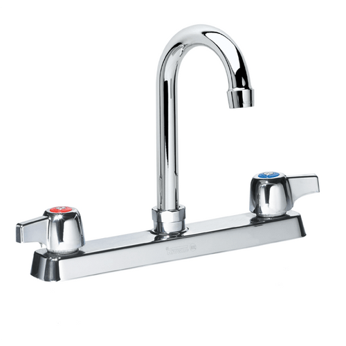 Krowne 13-801L - Commercial Series 8" Center Deck Mount Faucet, 6" Gooseneck Spout, Low Lead