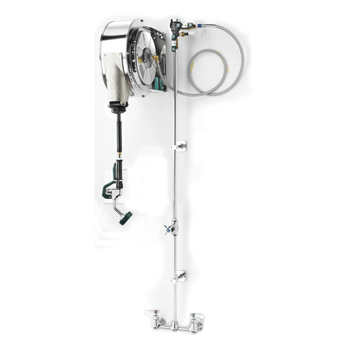 Krowne 24-502 - Hose Reel Assembly, Enclosed Stainless Steel, 8" Center Faucet