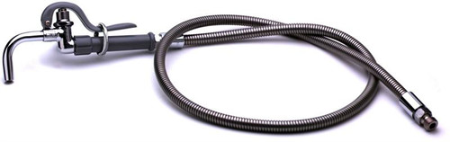 T&S Brass B-0102 Pot & Glass Filler, Plain End Curved Nozzle, 68" Flexible Stainless Steel Hose