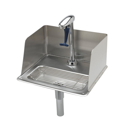 T&S Brass B-1235 Glass Filler Water Station, Pedestal Glass Filler, Drip Pan with Splash Guard