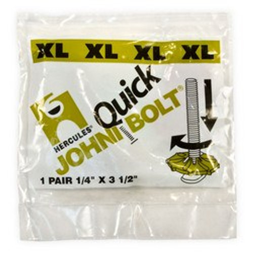 Hercules 90906 Johni Quick Bolts Xl Xtra-Long Toilet Bolt - 1/4" X 3 1/2"