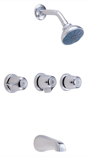 Gerber 48-031, G0048031 Gerber Classics Three Handle Threaded Escutcheon Tub & Shower Fitting with Sweat Conne