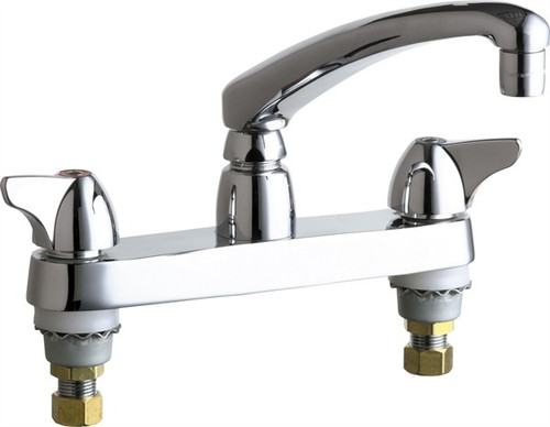 Chicago Faucets 1100-ABCP Deck-Mounted Manual Sink Faucet with 8" Centers