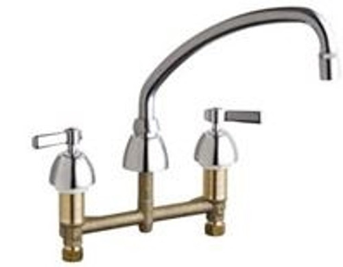 Chicago Faucets 201-AE29ABCP Deck-Mounted Manual Sink Faucet with 8" Centers