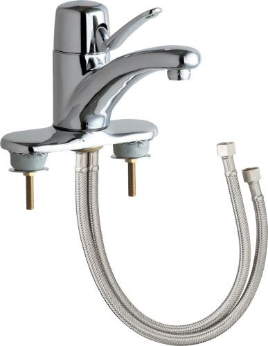 Chicago Faucets 2200-4ABCP Deck-Mounted Manual Sink Faucet, Single-Hole Mounting