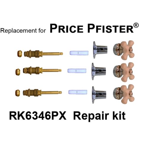 For Price Pfister RK6346PX 3 Valve Rebuild Kit