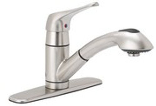 Matco-Norca BL-153SS Single Handle Kitchen Pull-Out Faucet Stainless Steel.