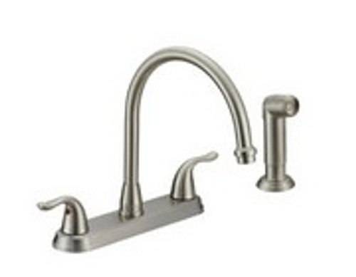 Matco-Norca BL-260SS Two Handle Kitchen Faucet With Spray Stainless Steel.