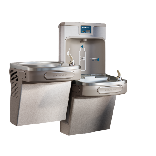 Elkay LZSTL8WSLP Enhanced ezH2O Bottle Filling Station & Versatile Bi-Level ADA Cooler Filtered Refrigerated Light Gray