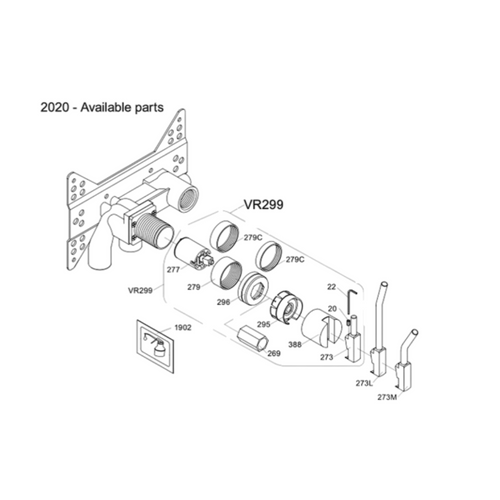 Vola VR299-16 Lever Handle Cartridge Repair Kit - Polished Chrome