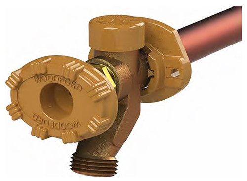 Woodford Model 19 - 4" to 24" - Freezeless Anti-Siphon Residential Wall Faucet - Powder Coated Aluminum Handle